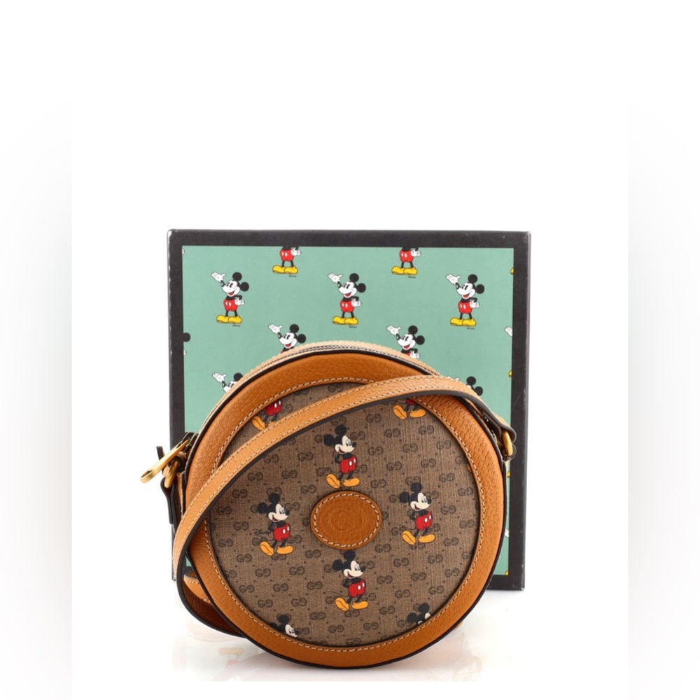 Authenticated Gucci Disney Mickey Mouse Round Shoulder Bag